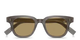 Shop Dunhill Studs Square Sunglasses in Transparent Grey online.
