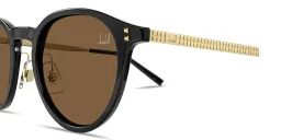 Shop Dunhill Engraved Logo Panthos Sunglasses in Black online.
