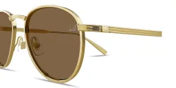 Shop Dunhill Engraved Logo Pilot Sunglasses in Gold online.