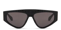Shop ALAIA Croco Irregular Sunglasses in Black online.