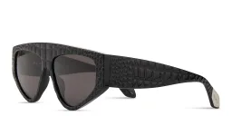 Shop ALAIA Croco Irregular Sunglasses in Black online.