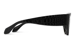 Shop ALAIA Croco Irregular Sunglasses in Black online.