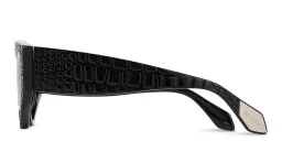 Shop ALAIA Croco Irregular Sunglasses in Black online.