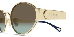 Shop Chloe Holly Oval Sunglasses in Gold online.