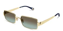Shop Chloe Holly Rectangle Sunglasses in Gold online.