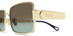 Shop Chloe Holly Rectangle Sunglasses in Gold online.