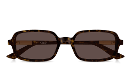 Shop Chloe Judy Rectangle Sunglasses in Havana online.