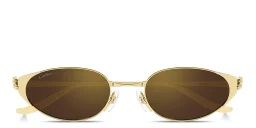Shop Cartier Panthère de Cartier Oval Sunglasses in Gold online.
