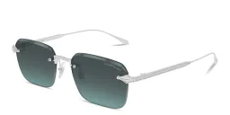 Shop MONTBLANC Nib Rimless Rectangle Sunglasses in Silver online.