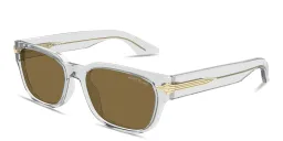 Shop MONTBLANC Nib Rectangle Sunglasses in Transparent Grey online.