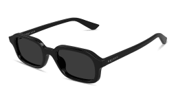 Shop Alexander McQueen Spike Rectangle Sunglasses in Black online.