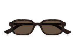 Shop Alexander McQueen Spike Rectangle Sunglasses in Havana online.