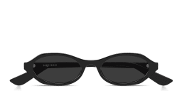 Shop Alexander McQueen Spike Oval Sunglasses in Black online.