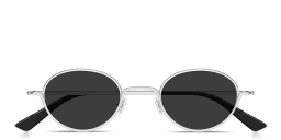 Shop Alexander McQueen Linear Unisex Panthos Sunglasses in Silver online.