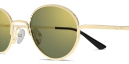 Shop Alexander McQueen Linear Unisex Panthos Sunglasses in Gold online.