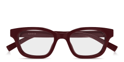 Shop GUCCI Web Square Eyeglasses in Burgundy online.