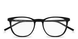 Shop SAINT LAURENT Logo Signature Unisex Panthos Eyeglasses in Shiny Black online.