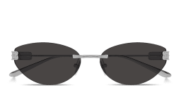 Shop BALENCIAGA Gossip Rimless Cat-Eye Sunglasses in Shiny Light Ruthenium online.