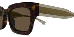 Shop GUCCI Monogram Wirecore Rectangle Sunglasses in Dark Havana online.