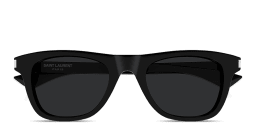 Shop SAINT LAURENT Naked Wire Core Rectangle Sunglasses in Black online.