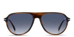 Shop DAVID BECKHAM Talisman Pilot Sunglasses in Brown Horn online.