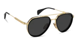 Shop DAVID BECKHAM Talisman Pilot Sunglasses in Gold Black online.