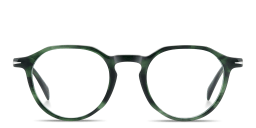 Shop DAVID BECKHAM Talisman Panthos Eyeglasses in Green Horn online.