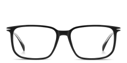 Shop DAVID BECKHAM Talisman Wide Rectangle Eyeglasses in Black online.