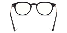 Shop TOM FORD Logo Round Eyeglasses in Shiny Black online.