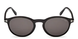 Shop TOM FORD Prescott Round Sunglasses in Polished Black online.