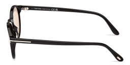 Shop TOM FORD Prescott Round Sunglasses in Shiny Black online.