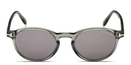 Shop TOM FORD Prescott Round Sunglasses in Shiny Light Green online.