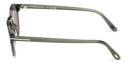 Shop TOM FORD Prescott Round Sunglasses in Shiny Light Green online.