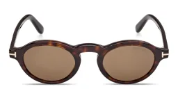 Shop TOM FORD Aristotle Oval Sunglasses in Dark Havana online.