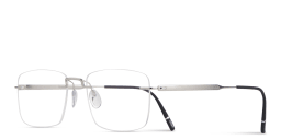 Shop Silhouette The Visionary Rimless Rectangle Eyeglasses in Silver online.