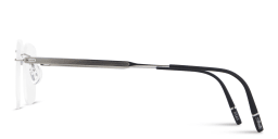 Shop Silhouette The Visionary Rimless Rectangle Eyeglasses in Silver online.