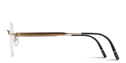 Shop Silhouette The Visionary Rimless Irregular Eyeglasses in Gold online.