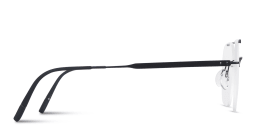 Shop Silhouette The Visionary Rimless Square Eyeglasses in Black online.