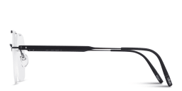 Shop Silhouette The Visionary Rimless Square Eyeglasses in Black online.