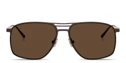 Shop BRUNELLO CUCINELLI Logo Signature Rectangle Sunglasses in Cioccolato online.
