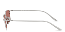 Shop PRADA Engraved Logo Pillow Sunglasses in Silver online.