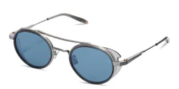 Shop AKONI Astria Unisex Round Sunglasses in Black palladium online.
