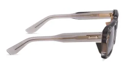 Shop AKONI Pegasus-Two Unisex Square Sunglasses in Transparent Grey online.
