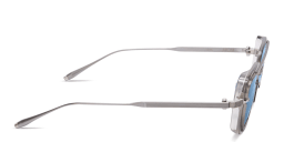 Shop AKONI Jura Unisex Square Sunglasses in Transparent Grey online.