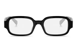 Shop CELINE Triomphe Rectangle Eyeglasses in Black online.