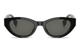 Shop FENDI Lettering Oval Sunglasses in Black online.