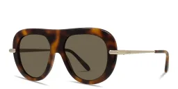 Shop LOEWE Slim Oversized Pilot Sunglasses in Havana Classic online.