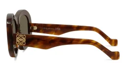 Shop LOEWE Anagram Oversized Irregular Sunglasses in Amber Havana online.