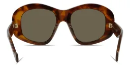 Shop LOEWE Anagram Oversized Irregular Sunglasses in Amber Havana online.