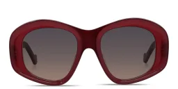 Shop LOEWE Anagram Oversized Irregular Sunglasses in Opaline bordeaux online.
